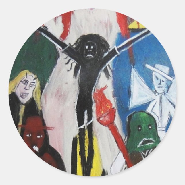 ADESIVO REDONDO DREAD AS RED HEAD JESUS (Frente)