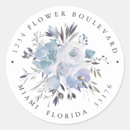 Adesivo Redondo Dream Blue | Endereço de regresso botânico de casa
