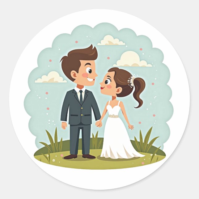 Adesivo Redondo Dream Wedding Sticker (Frente)