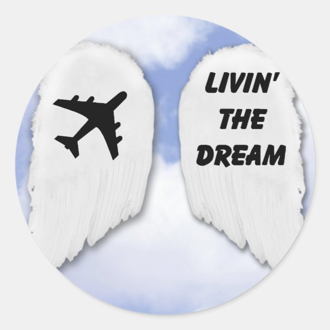 Adesivo Redondo Dream Wings (Frente)