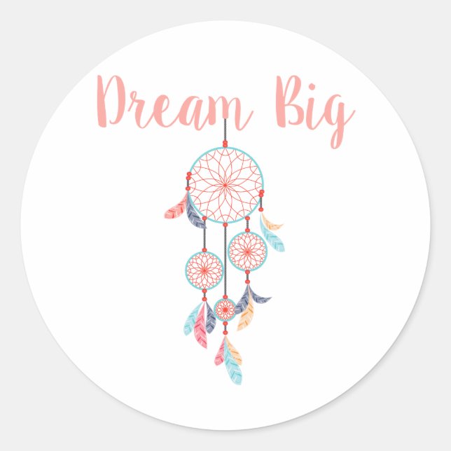 Adesivo Redondo Dreamcatcher Dreamcatcher Catcher em Peach (Frente)