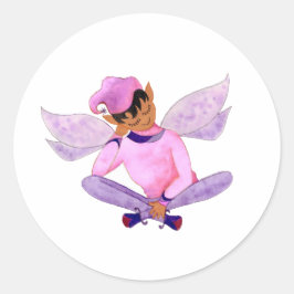 Adesivo Redondo Dreamy Purple Elf Sticker