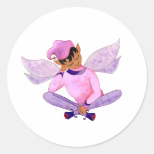 Adesivo Redondo Dreamy Purple Elf Sticker