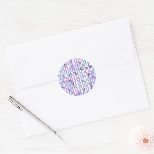 Adesivo Redondo Dreamy Starburst Waves Pattern (Envelope)