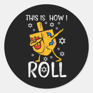 Adesivo Redondo Dreidel Dabbing Feio Hanukkah Engraçado Chanukah H