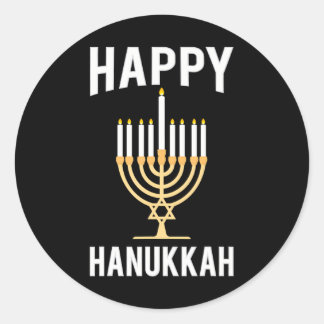Adesivo Redondo Dreidel Menorah Funny Chanukah Happy Hanukkah