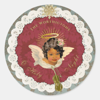 Adesivo Redondo Dresden Bronze Angel Round Sticker Seal
