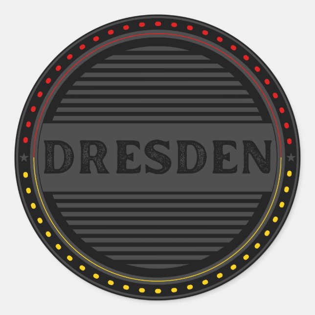 Adesivo Redondo Dresden City Pride Emblem – German Identity (Frente)
