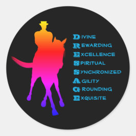 Adesivo Redondo Dressage É Cavalo E Rider Rainbow