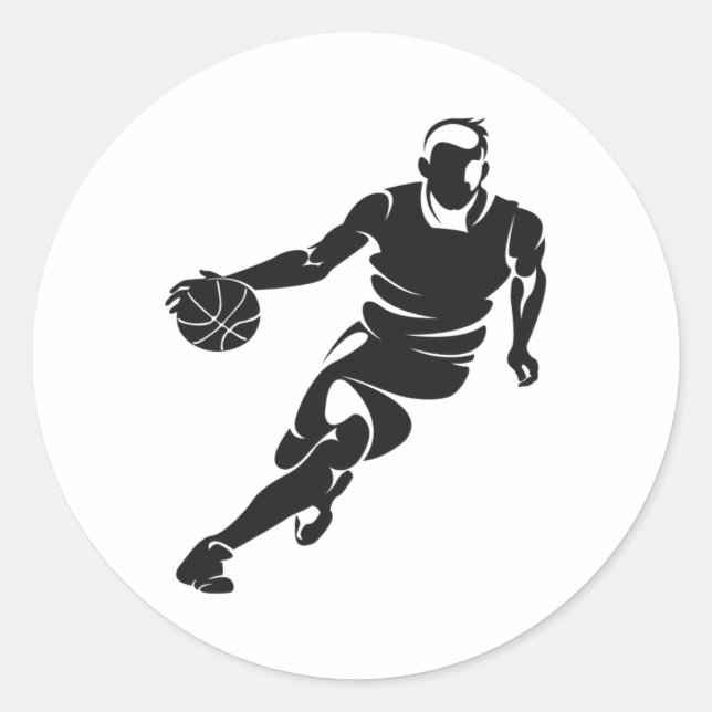 Adesivo Redondo Driblagem de Basquete (Frente)