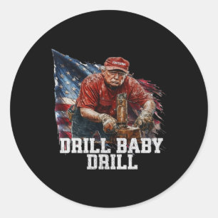 Adesivo Redondo Drill Ba1 Trump Engraçado Memória
