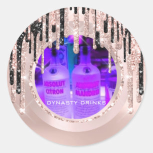 Adesivo Redondo Drinks de logotipo Dynasty Evento Lux Drives Rosa 