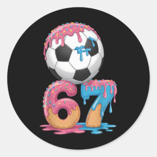 Adesivo Redondo Drip de Futebol Número 67 Jogador de Futebol Mascu