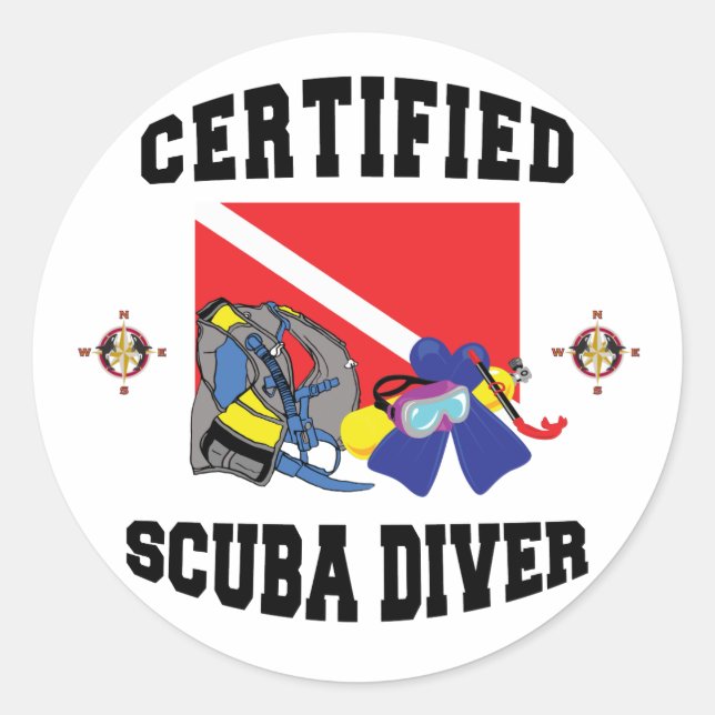 Adesivo Redondo Driver SCUBA certificado (Frente)