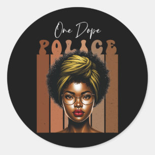 Adesivo Redondo Droga Africana Polícia Preta Para Rainha Melanina
