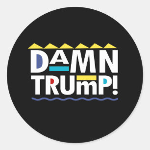 Adesivo Redondo Droga Trump