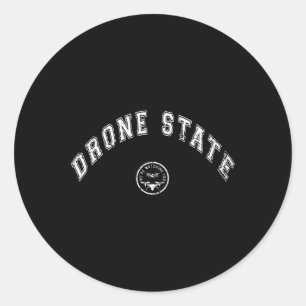 Adesivo Redondo Drone Engraçado Estado Voando Drone Secreto Nova J