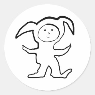 Adesivo Redondo Droopy Ear Bunny Jammie Kid