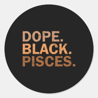 Adesivo Redondo Drug Black Pisces Melanin African Zodiac Pisces 