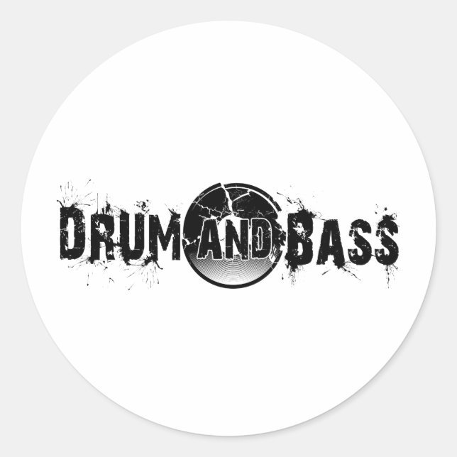 Adesivo Redondo Drum e Bass Quebrados (Frente)