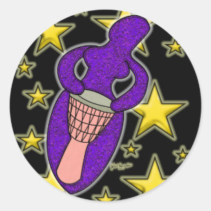 Adesivo Redondo Drum Goddese Sticker Round