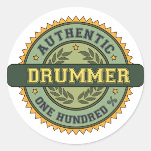 Adesivo Redondo Drummer Autêntico