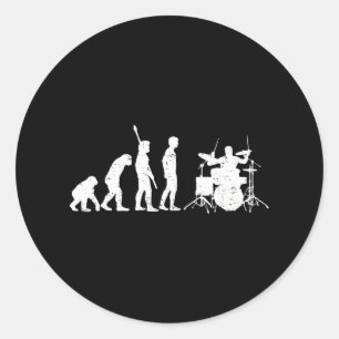 Adesivo Redondo Drummer Engraçado Tambor Tambor Percussão I