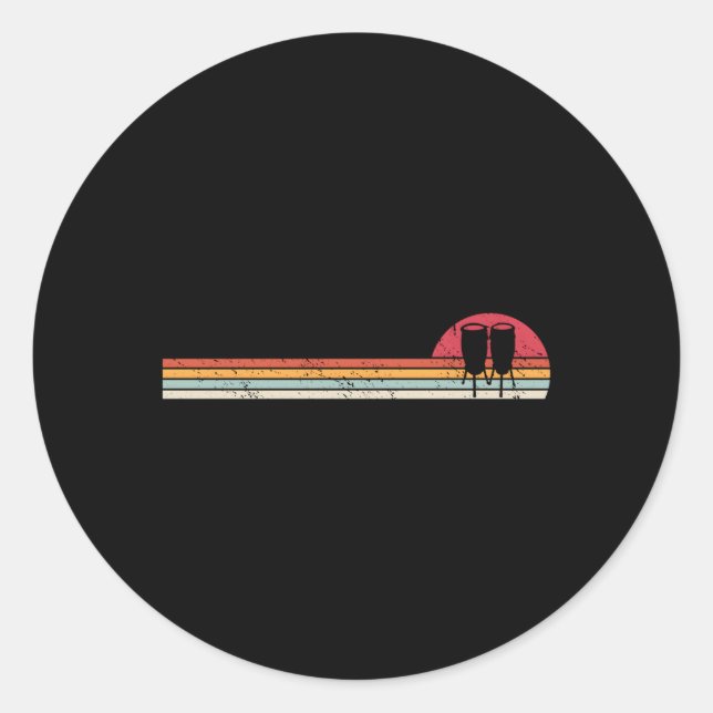 Adesivo Redondo Drummer Musical Conga For (Frente)