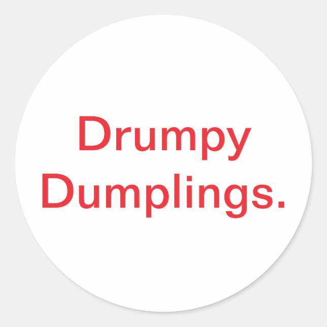 Adesivo Redondo Drumpy Dumplings. Jeff Hankamer Artjunkhaus Comic (Frente)