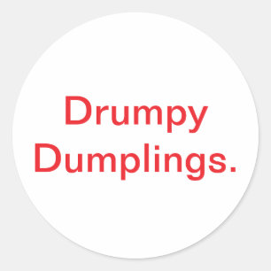 Adesivo Redondo Drumpy Dumplings. Jeff Hankamer Artjunkhaus Histór