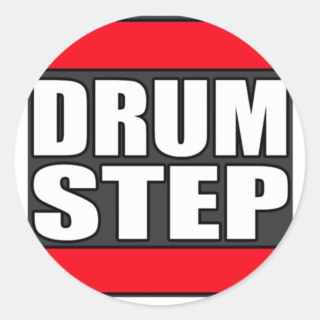 Adesivo Redondo DRUMSTEP Drum e Bass e Dubstep (Frente)