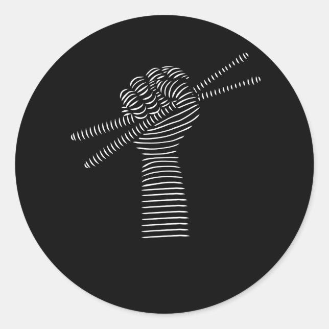 Adesivo Redondo Drumsticks Drummer (Frente)