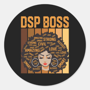 Adesivo Redondo Dsp Boss Poderoso Mês da História Negra Orgulho Ne