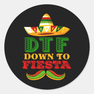 Adesivo Redondo Dtf Abaixo Para Fiesta Camisa Engraçada Cinco De M
