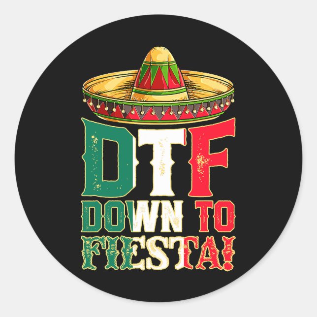 Adesivo Redondo DTF Para Fiesta México Cinco de Mayo Men Mexica (Frente)