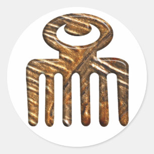 Adesivo Redondo Duafe. Símbolo de Adinkra do africano da beleza
