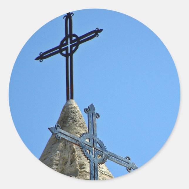 Adesivo Redondo Duas cruzes (Frente)