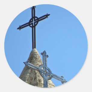 Adesivo Redondo Duas cruzes