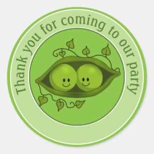 Adesivo Redondo Duas Ervilhas Em Um Pod, Obrigado