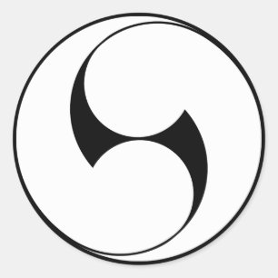 Adesivo Redondo Duas espirais no sentido contrário ao dos ponteiro