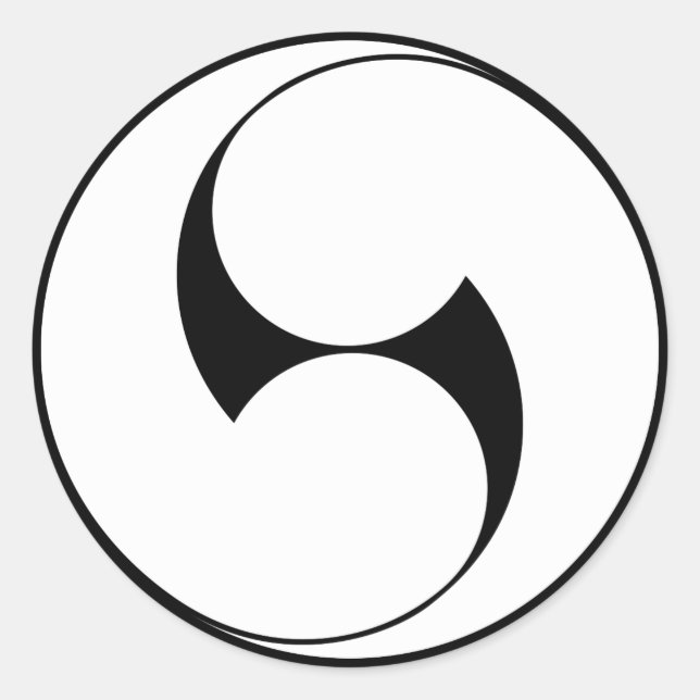 Adesivo Redondo Duas espirais no sentido contrário ao dos ponteiro (Frente)