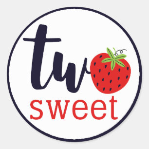 Adesivo Redondo Duas Festas de segundo de Ano de Aniversário de Mo