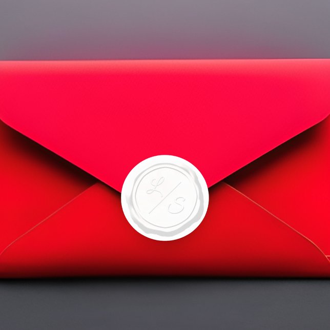 Adesivo Redondo Duas Iniciais Brancas De Cera Branco Monograma (Criador carregado)