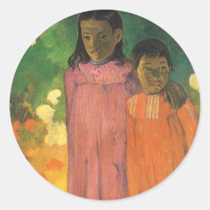 Adesivo Redondo Duas Irmãs de Paul Gauguin