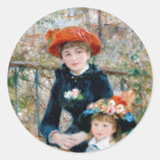 Adesivo Redondo Duas Irmãs em Terrace por Renoir. Impressão de art