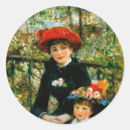 Adesivo Redondo Duas Irmãs no Terraço por Renoir