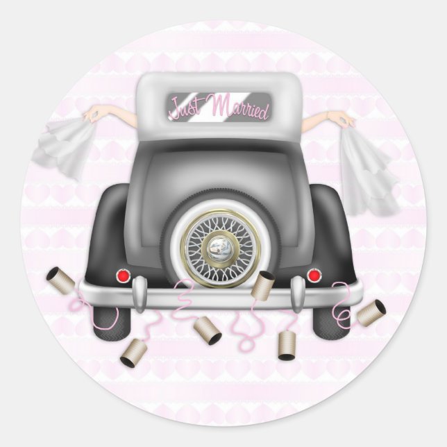 Adesivo Redondo Duas noivas, Casamento Lésbico (Frente)