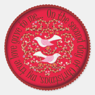 Adesivo Redondo Duas pombas da tartaruga