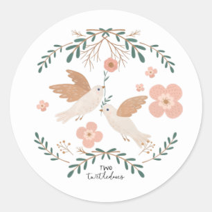 Adesivo Redondo Duas Tartarugas voam 12 dias de gente bonitinha de