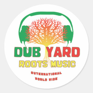 Adesivo Redondo Dub Yard Roots Music